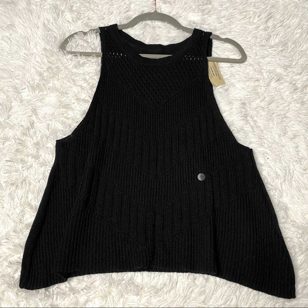 American Eagle Knit Sweater Black Tank